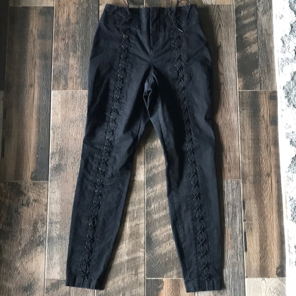 Goth punk ALC Kerrigan lace up skinny jeans Sz 2